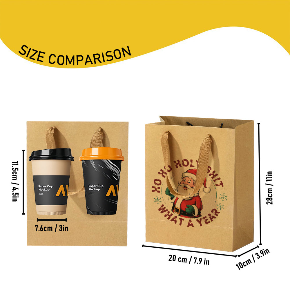 Ho Ho Holy Shit What A Year Gift Bag (22x11x27cm) 6 pack