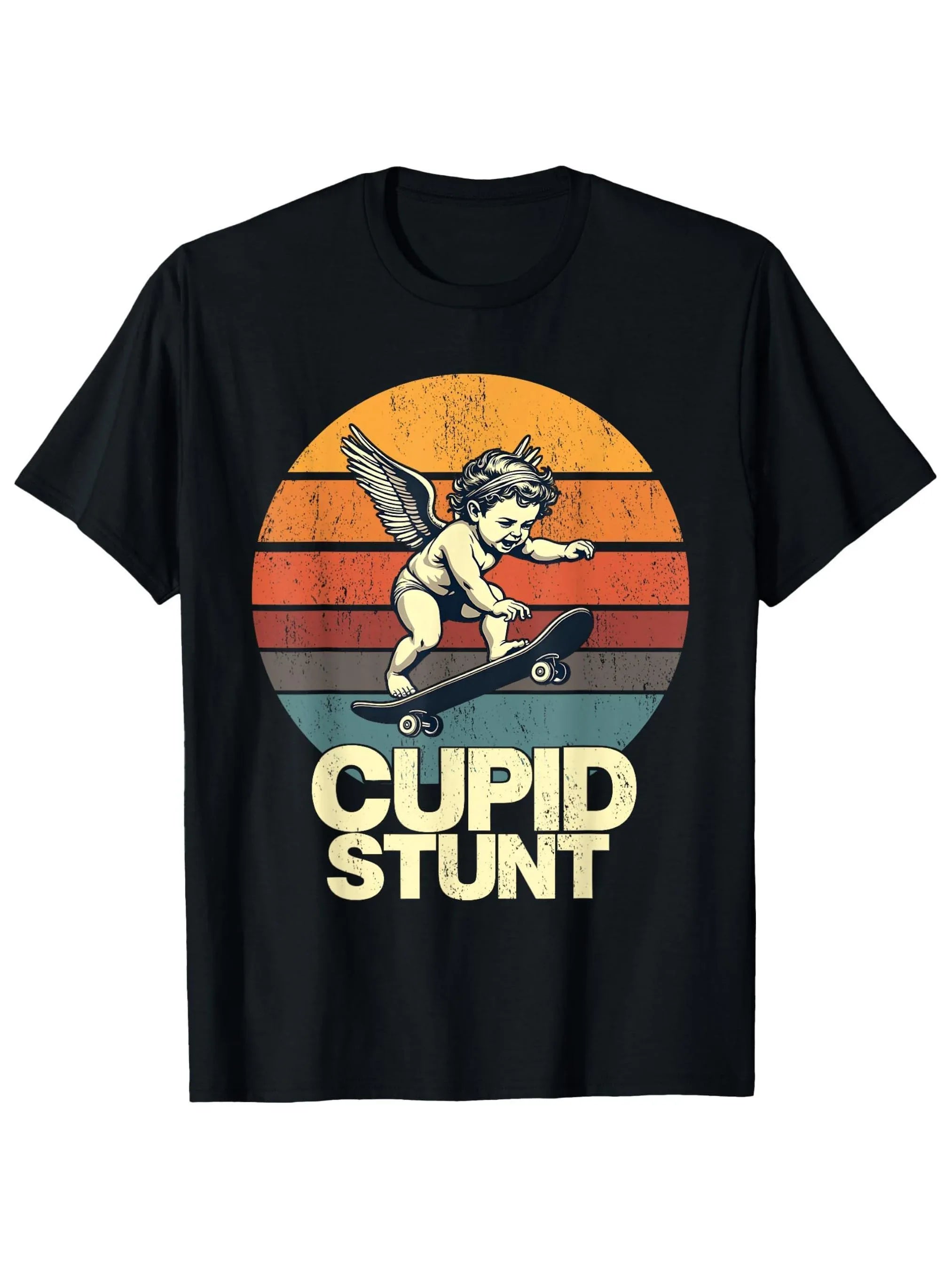 Cupid Stunt Black Tee - Tipsy Turtle Collective
