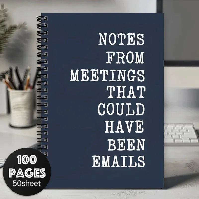 'Notes From Meetings That Could Have Been Emails' Spiral Notebook - Tipsy Turtle Collective