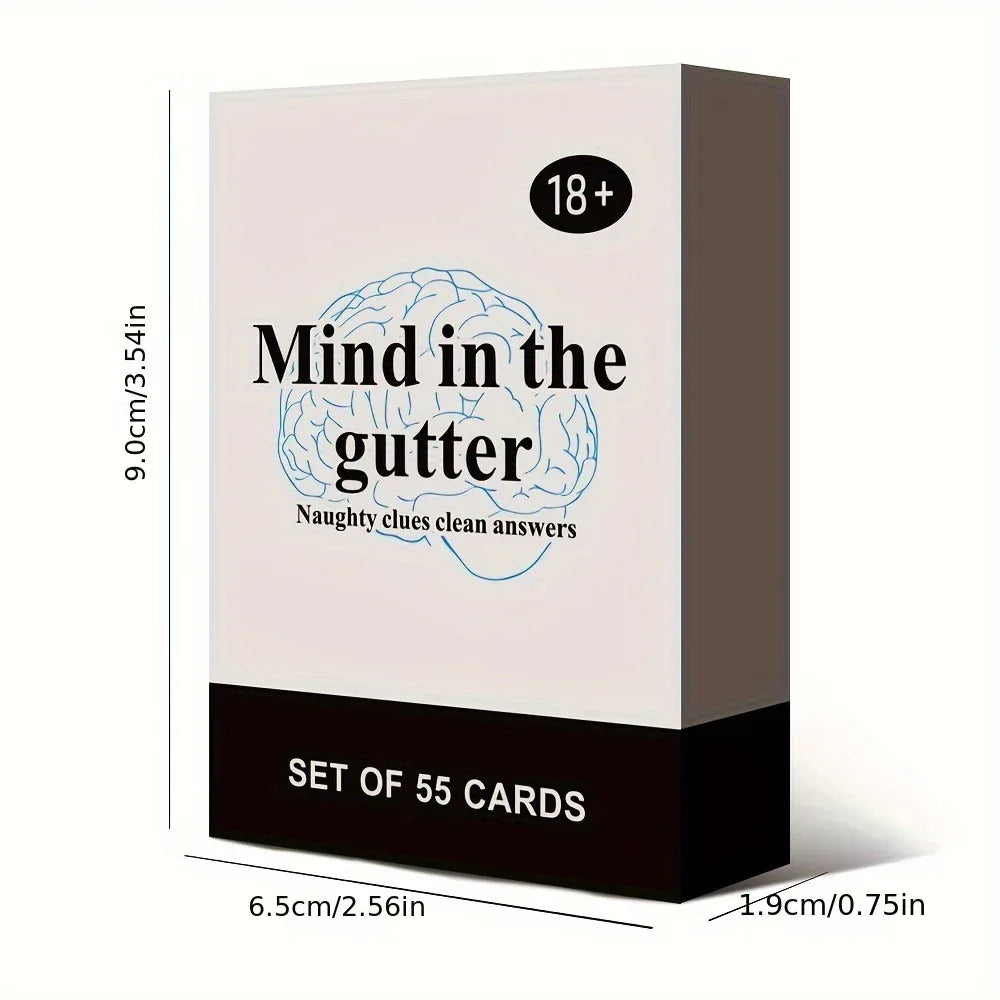Mind in The Gutter Card Game 18+ (Naughty Clues & Clean Answers) - Tipsy Turtle Collective