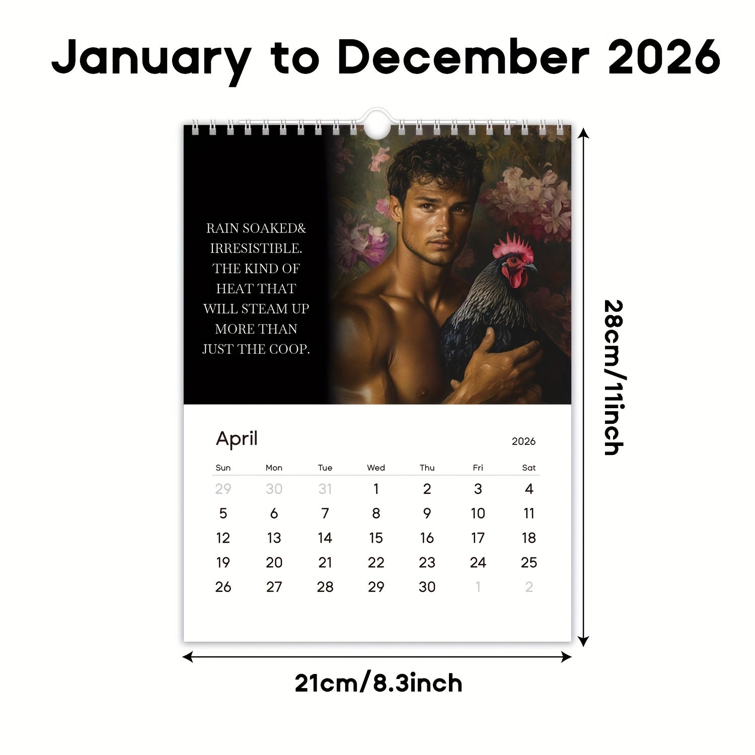 Hunks & Hens 2026 Wall Calendar