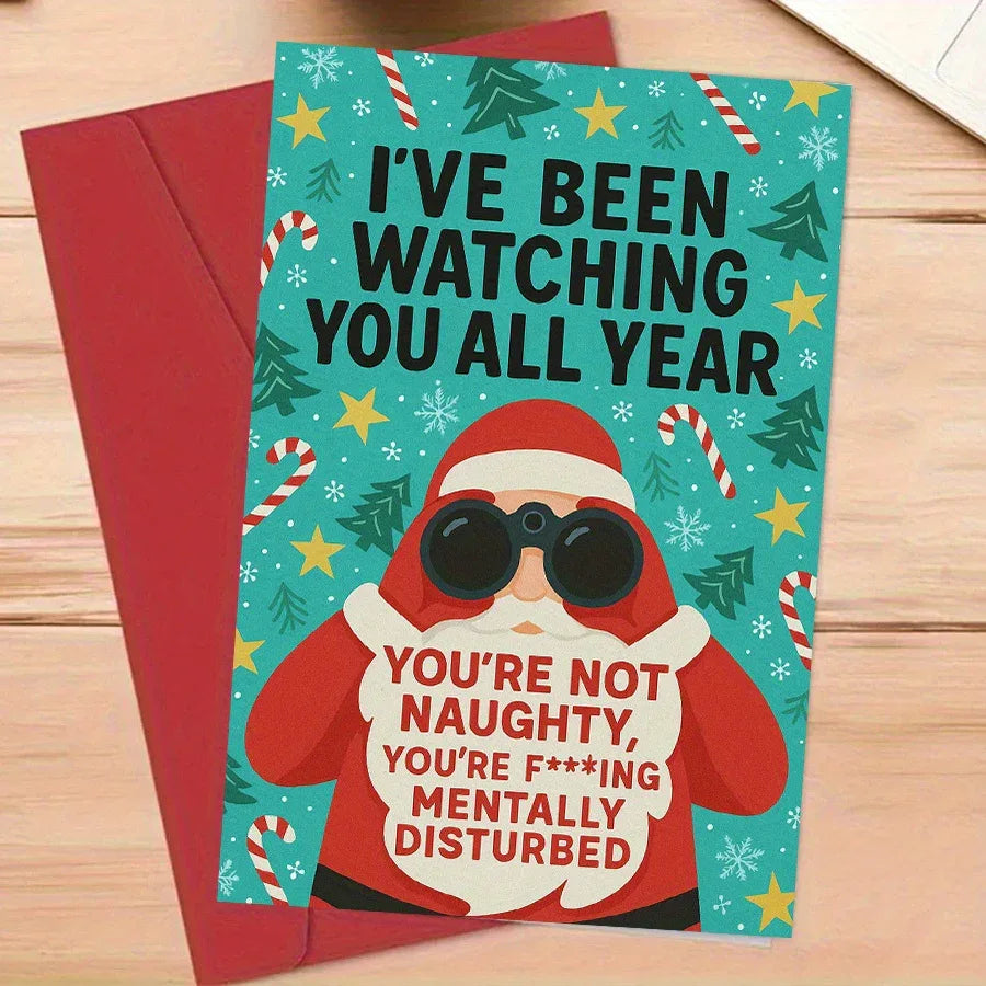 'I've Been Watching You All Year' Christmas Card - Tipsy Turtle Collective