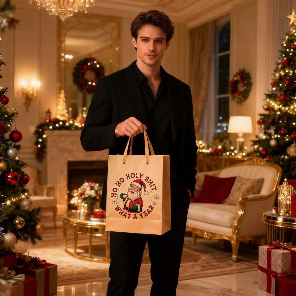 Ho Ho Holy Shit What A Year Gift Bag (22x11x27cm) 6 pack