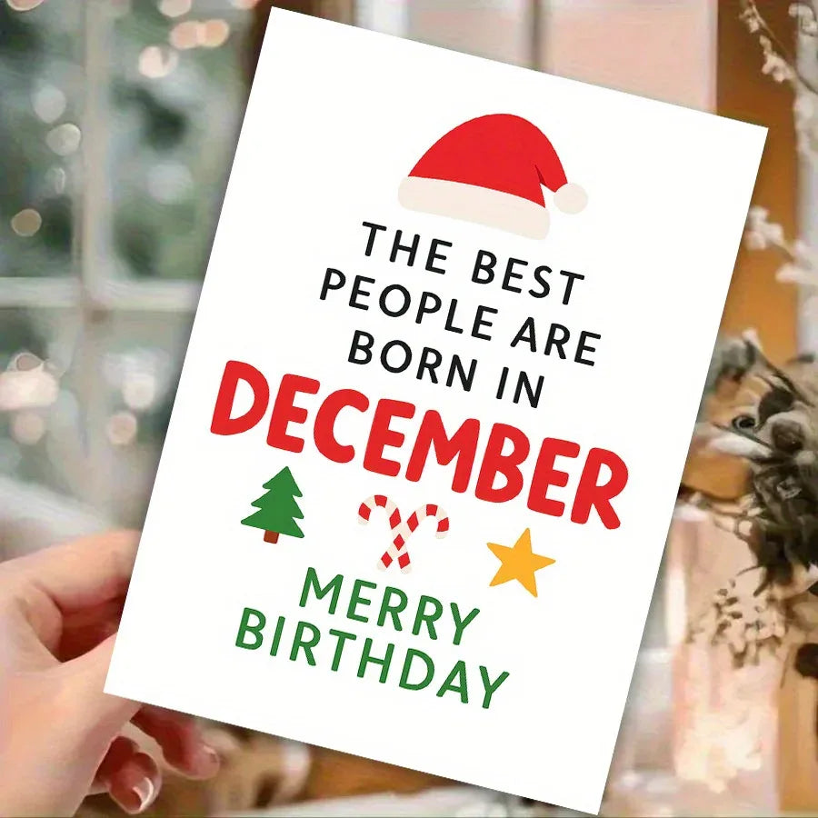 The Best People are Born in December - Merry Birthday Christmas Card - Tipsy Turtle Collective