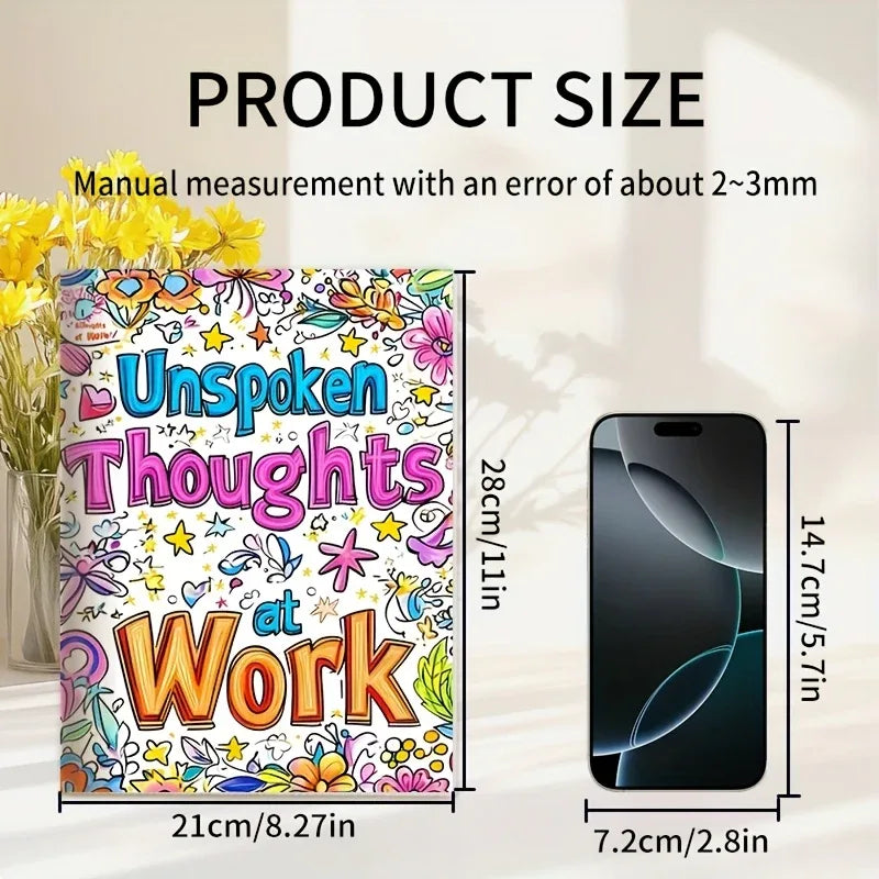 'Unspoken Thoughts at Work' Adult Colouring Book - Tipsy Turtle Collective