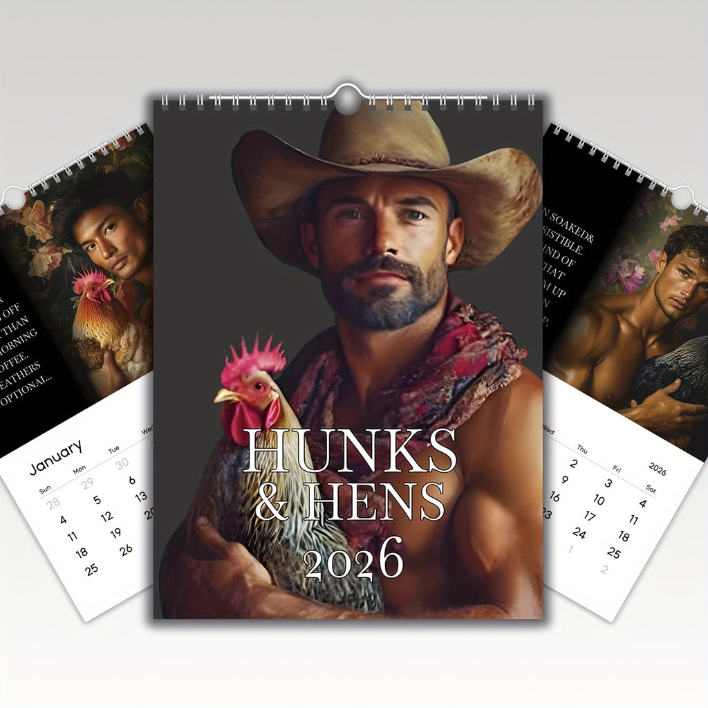 Hunks & Hens 2026 Wall Calendar