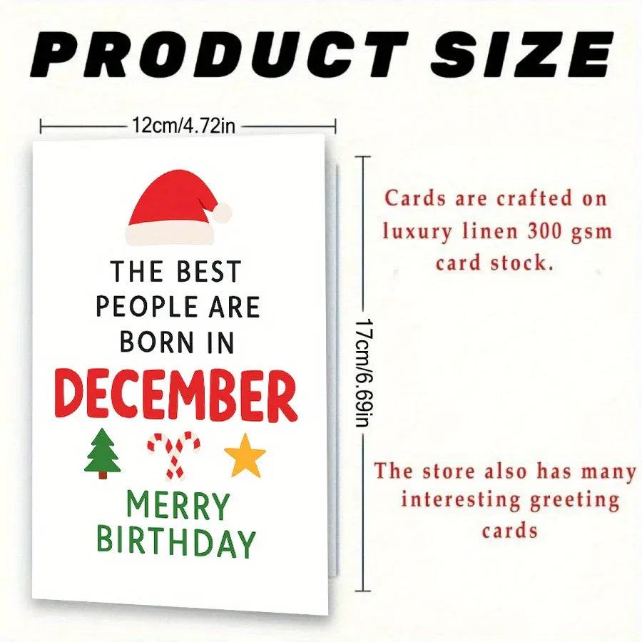 The Best People are Born in December - Merry Birthday Christmas Card - Tipsy Turtle Collective