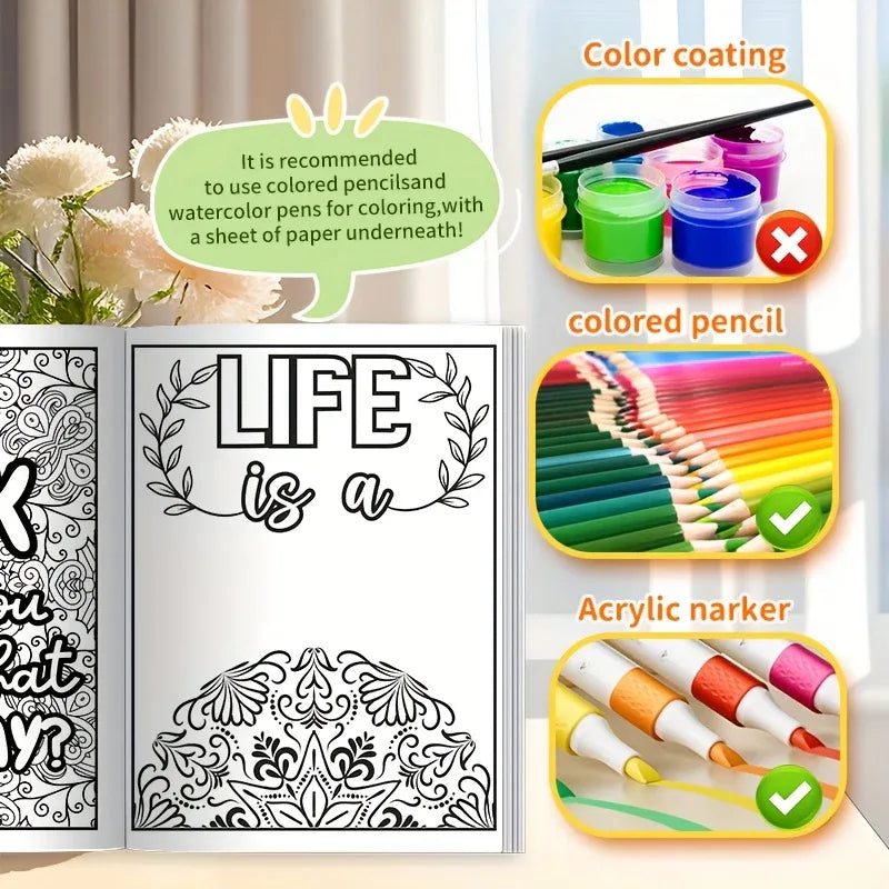 'Unspoken Thoughts at Work' Adult Colouring Book - Tipsy Turtle Collective