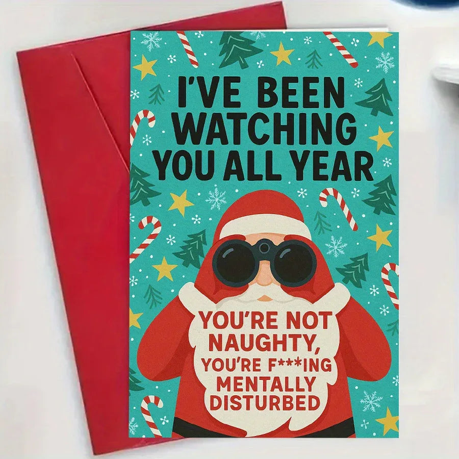 'I've Been Watching You All Year' Christmas Card - Tipsy Turtle Collective