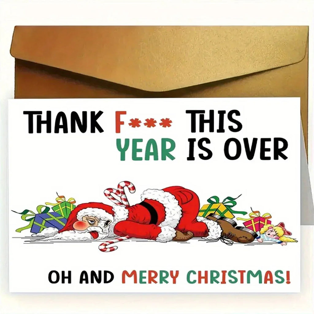'Thank F*** This Year is Over' Christmas Card - Tipsy Turtle Collective
