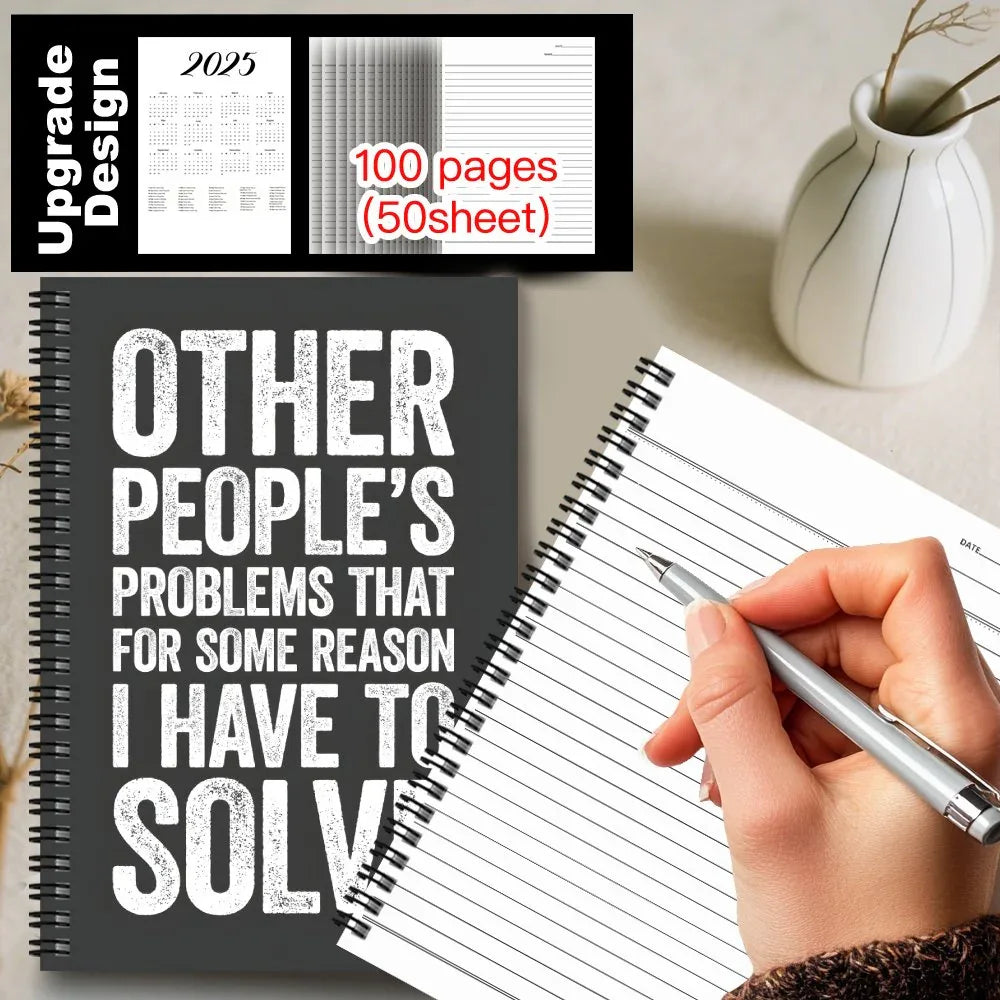 'Other People's Problems That For Some Reason I Have To Solve' Spiral Notebook - Tipsy Turtle Collective