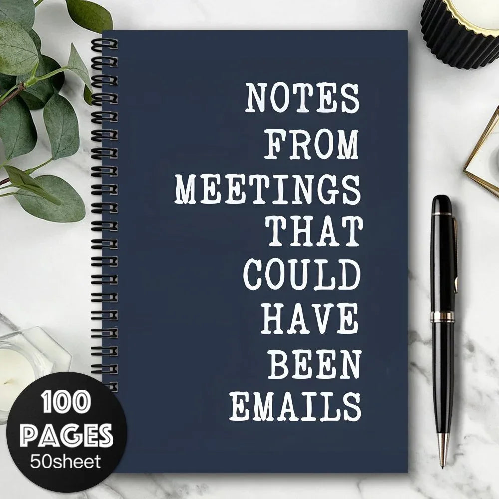 'Notes From Meetings That Could Have Been Emails' Spiral Notebook - Tipsy Turtle Collective
