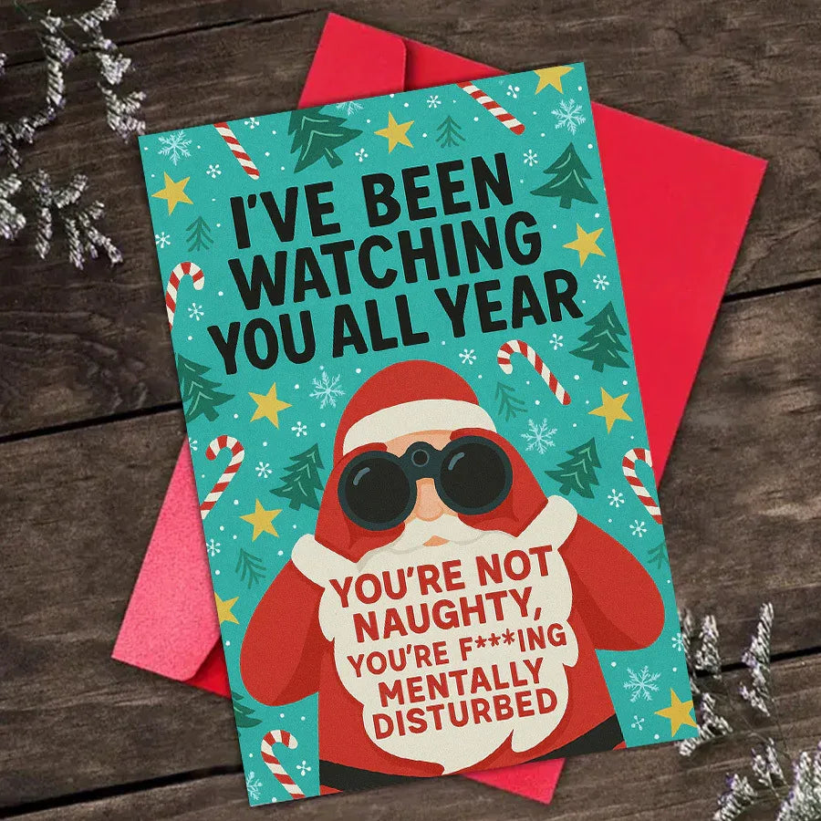 'I've Been Watching You All Year' Christmas Card - Tipsy Turtle Collective
