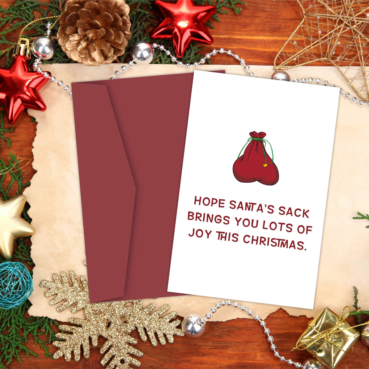 Funny Christmas Card - Hope Santa's Sack Brings You Lots Of Joy