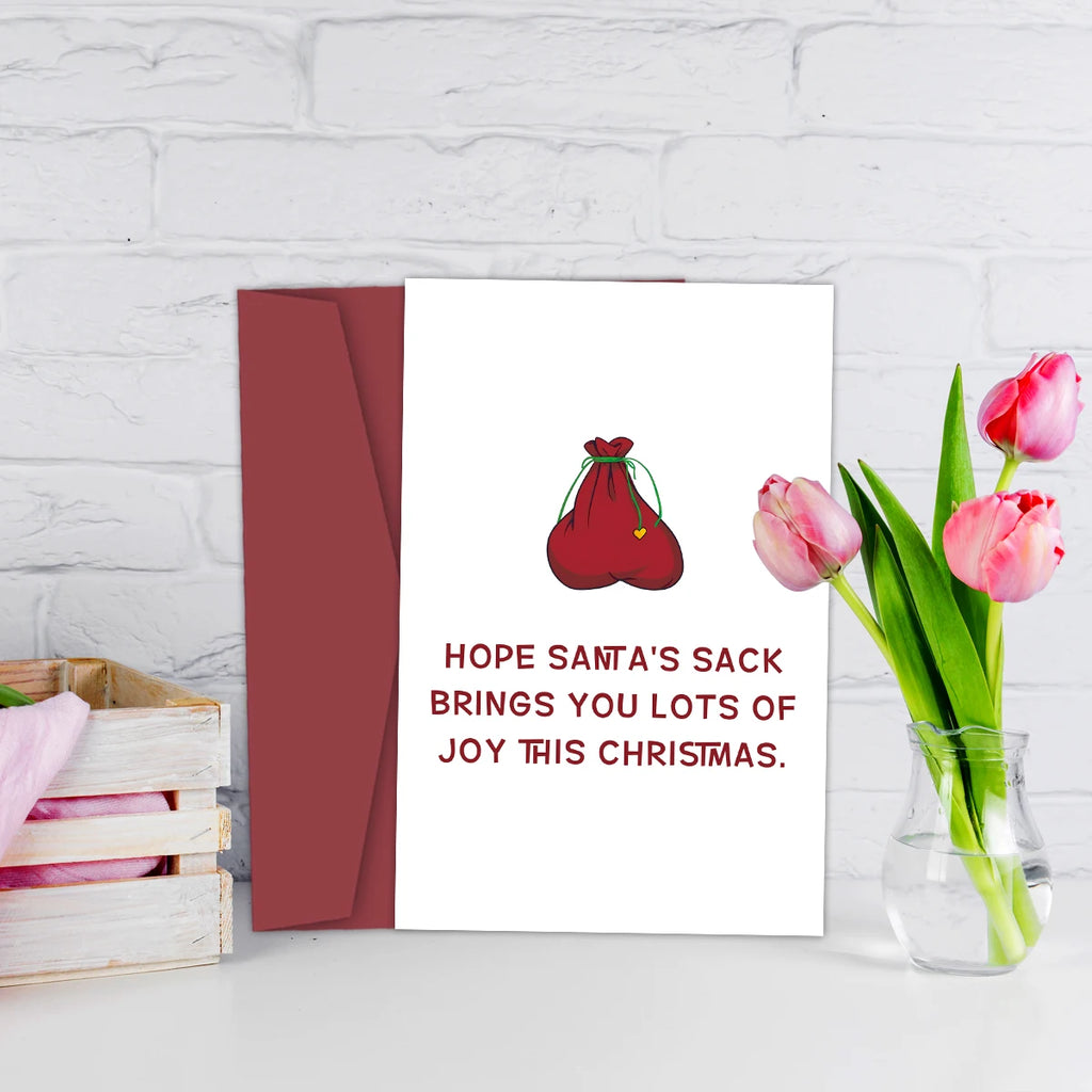 Funny Christmas Card - Hope Santa's Sack Brings You Lots Of Joy