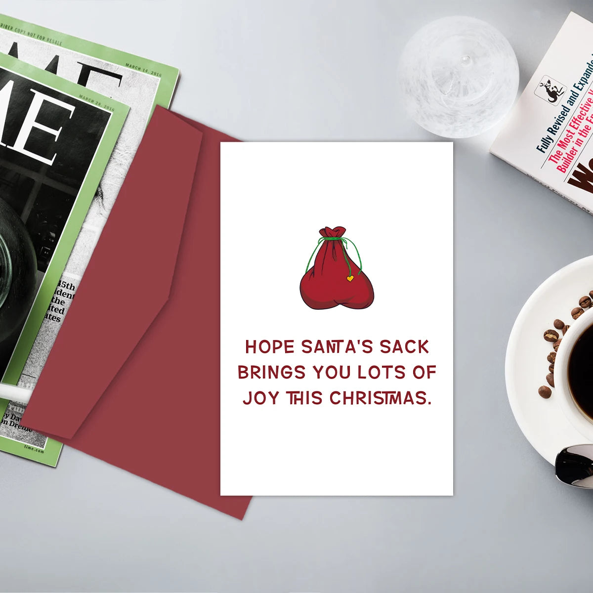 Funny Christmas Card - Hope Santa's Sack Brings You Lots Of Joy