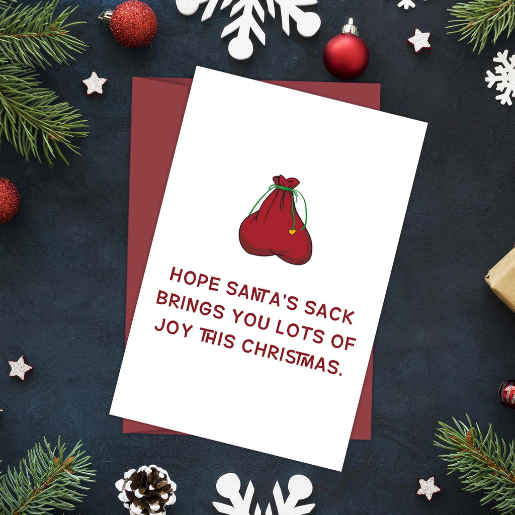 Funny Christmas Card - Hope Santa's Sack Brings You Lots Of Joy