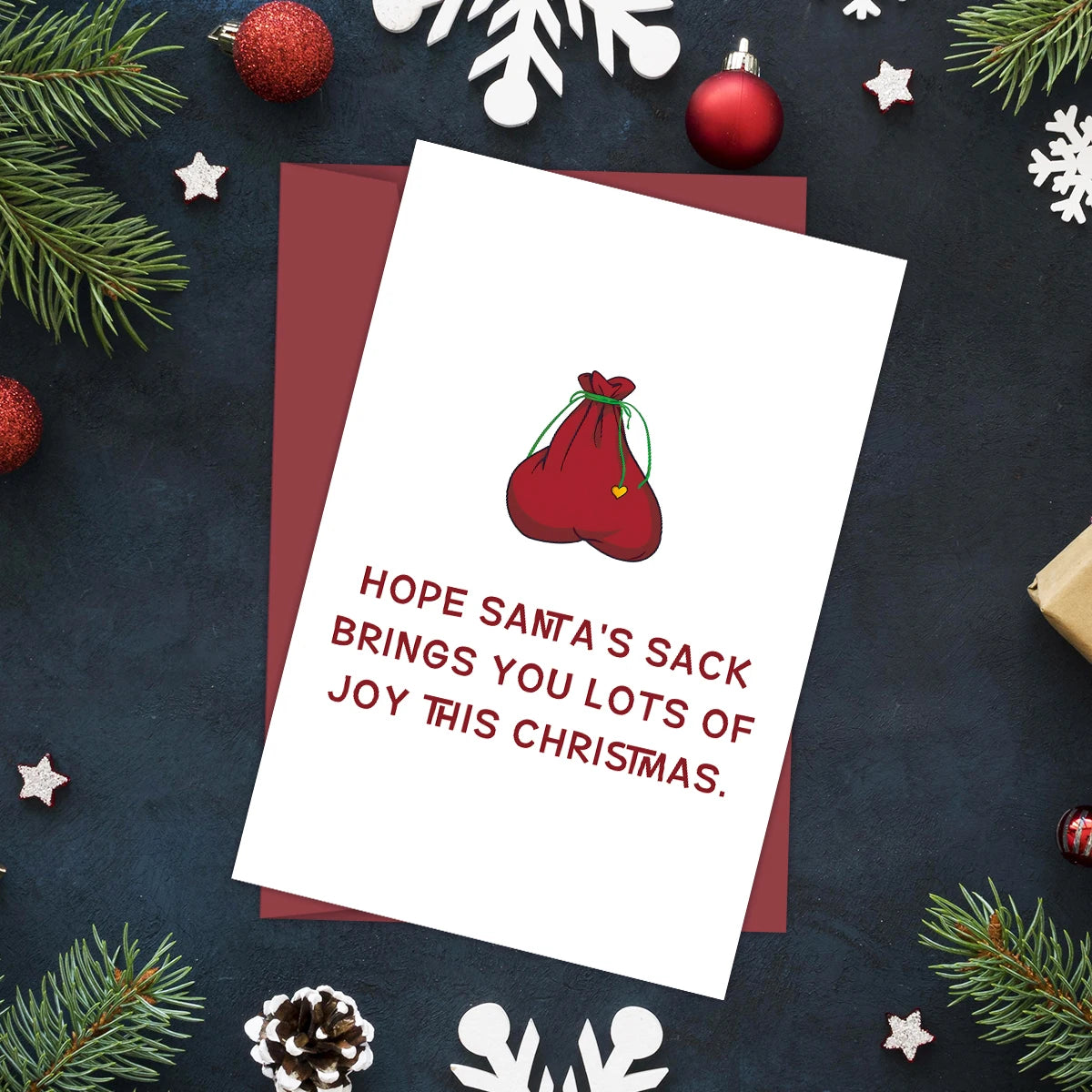 Funny Christmas Card - Hope Santa's Sack Brings You Lots Of Joy