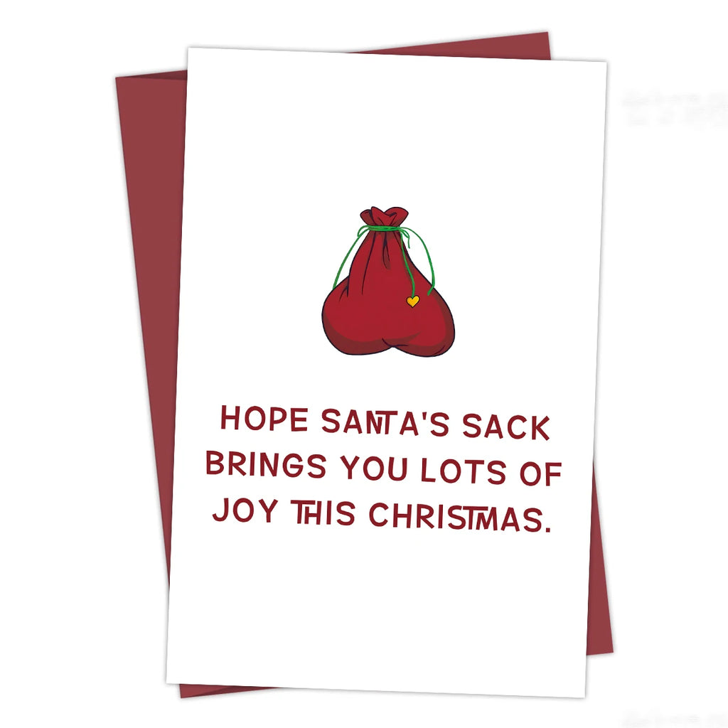 Funny Christmas Card - Hope Santa's Sack Brings You Lots Of Joy