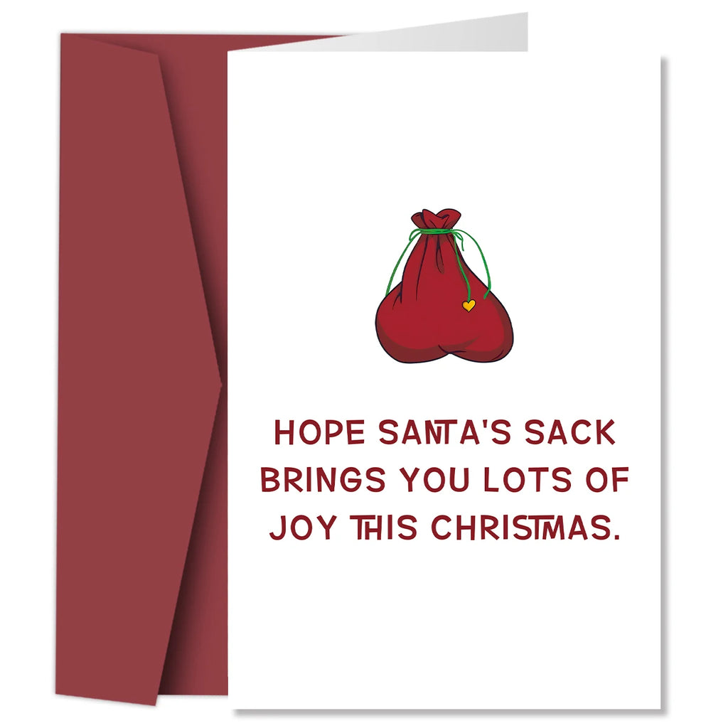 Funny Christmas Card - Hope Santa's Sack Brings You Lots Of Joy