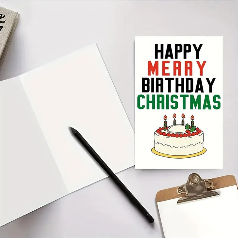 Happy Merry Birthday Christmas Card - Tipsy Turtle Collective