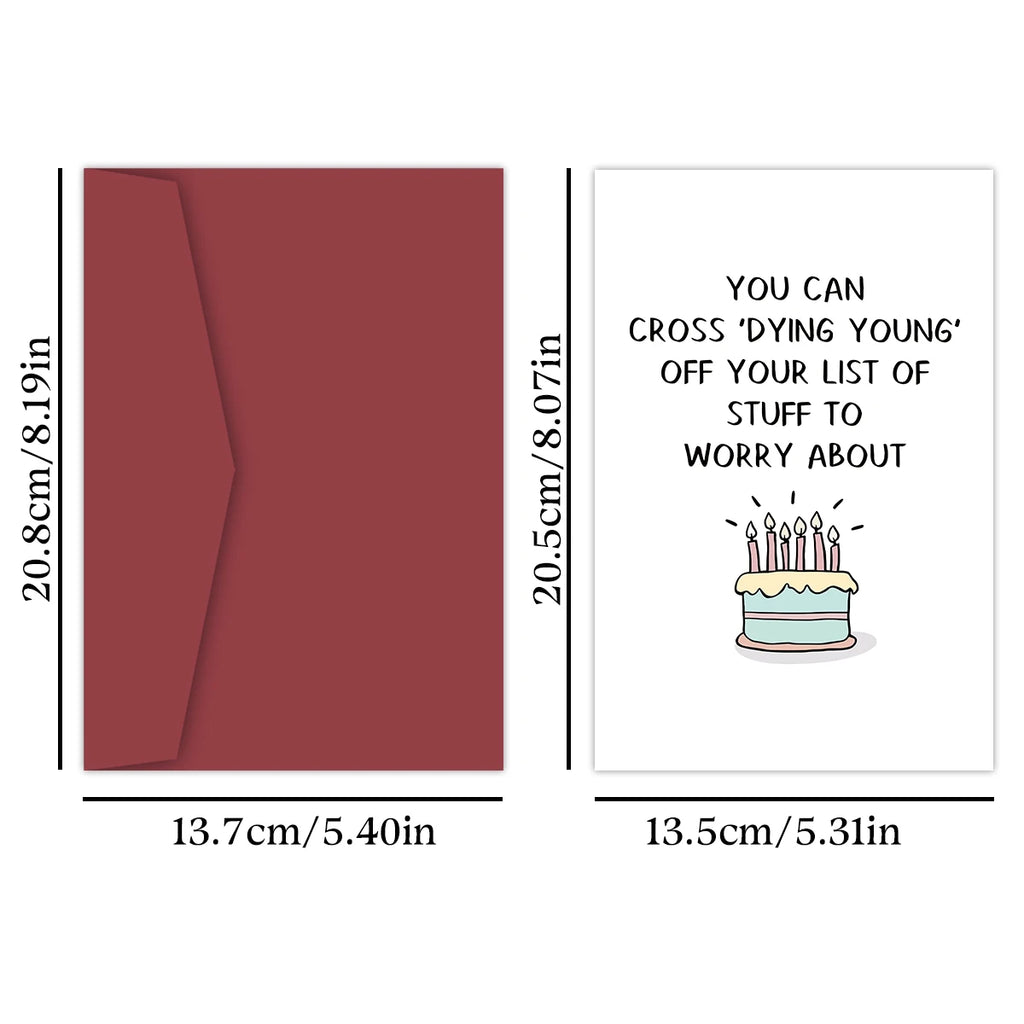 Funny Birthday Card - You can cross 'dying young' off your list of stuff to worry about