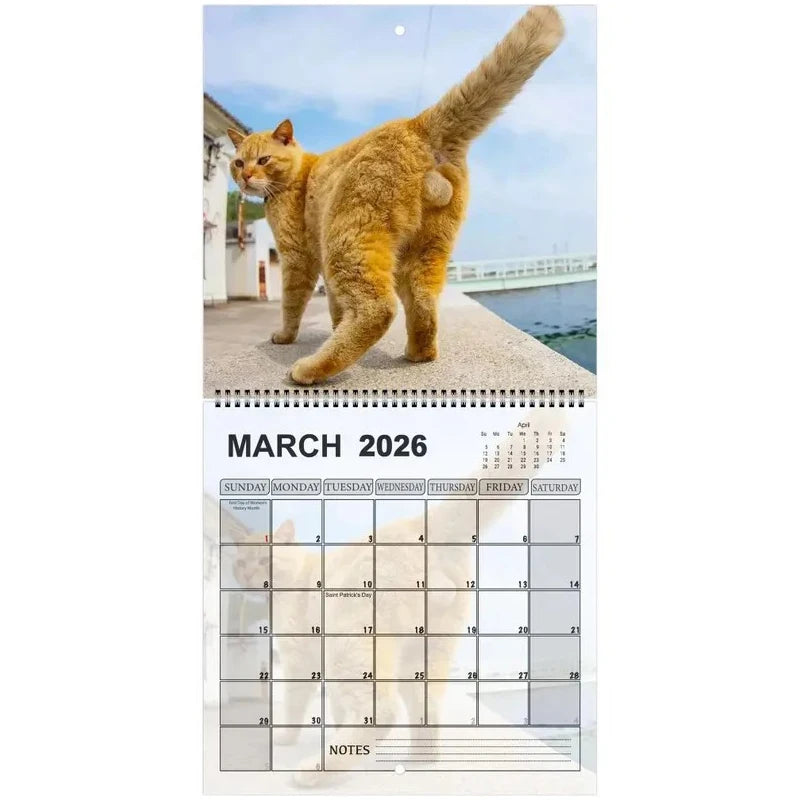 Funny 2026 Cats Buttholes Calendar