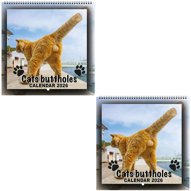 Funny 2026 Cats Buttholes Calendar