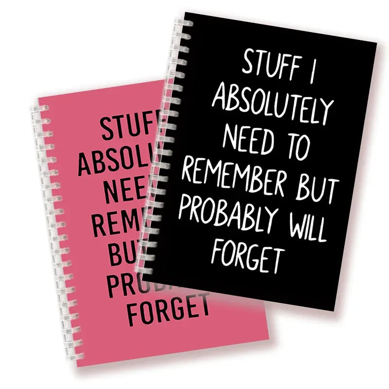 "Stuff I Absolutely Need to Remember But Probably Will Forget" Spiral Notebook - Tipsy Turtle Collective