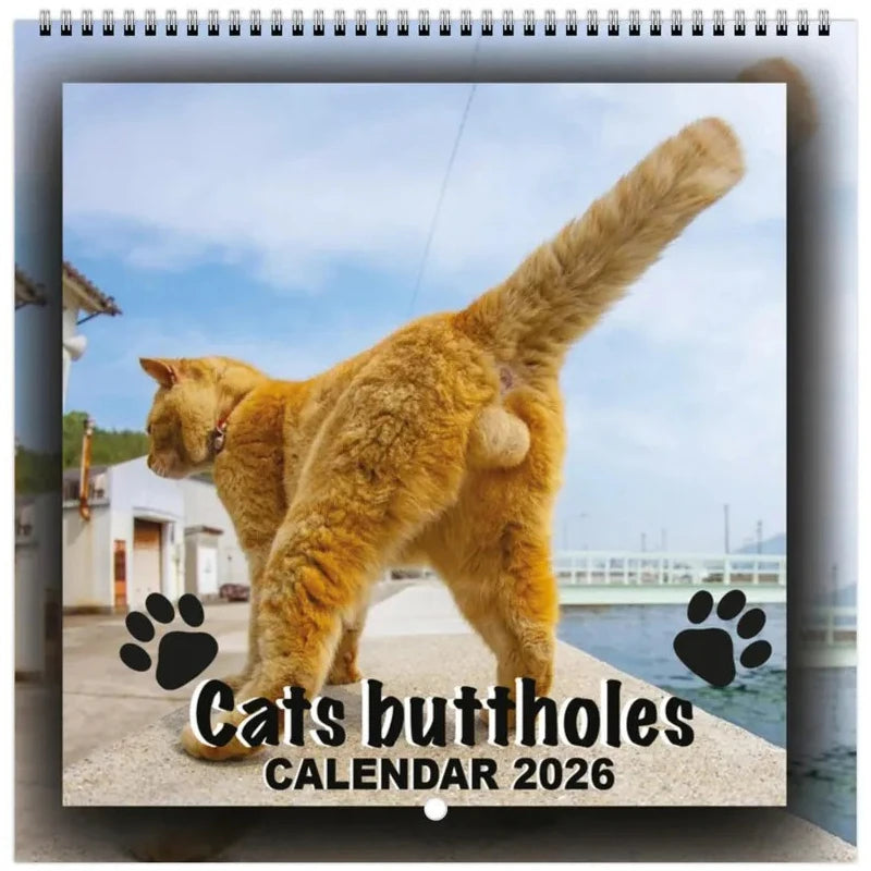 Funny 2026 Cats Buttholes Calendar
