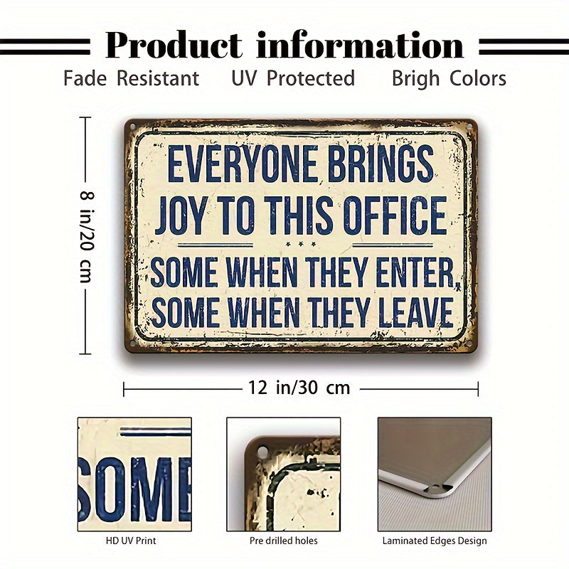 Everyone Brings Joy To This Office Rustic Wall Sign