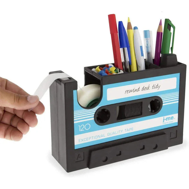 Retro Cassette Tape Dispenser & Pen Holder - Tipsy Turtle Collective