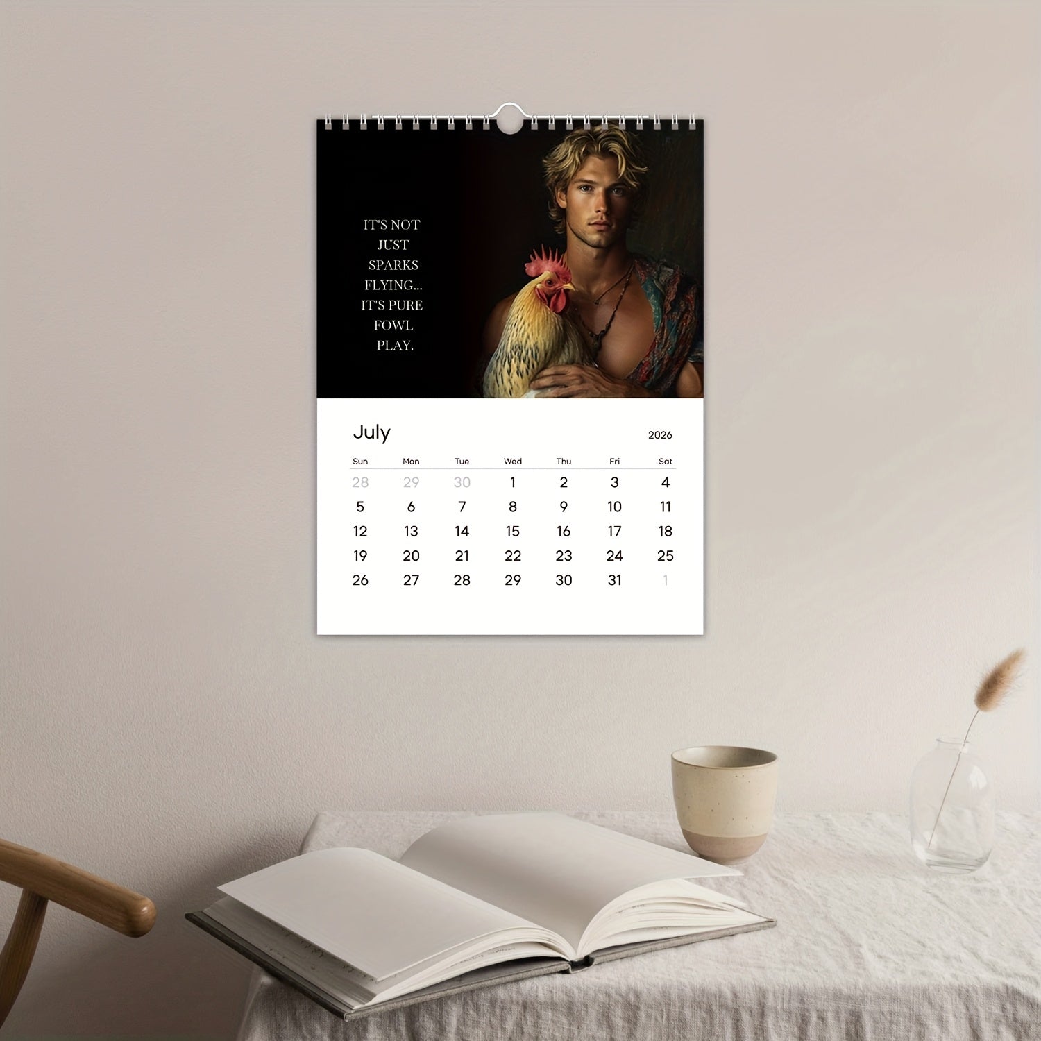 Hunks & Hens 2026 Wall Calendar