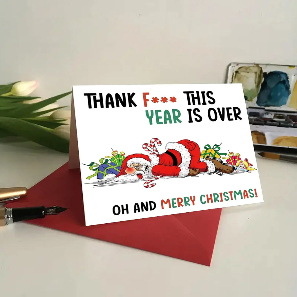 'Thank F*** This Year is Over' Christmas Card - Tipsy Turtle Collective