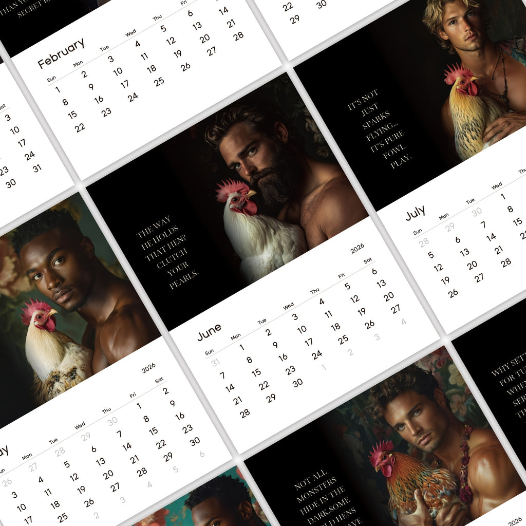 Hunks & Hens 2026 Wall Calendar