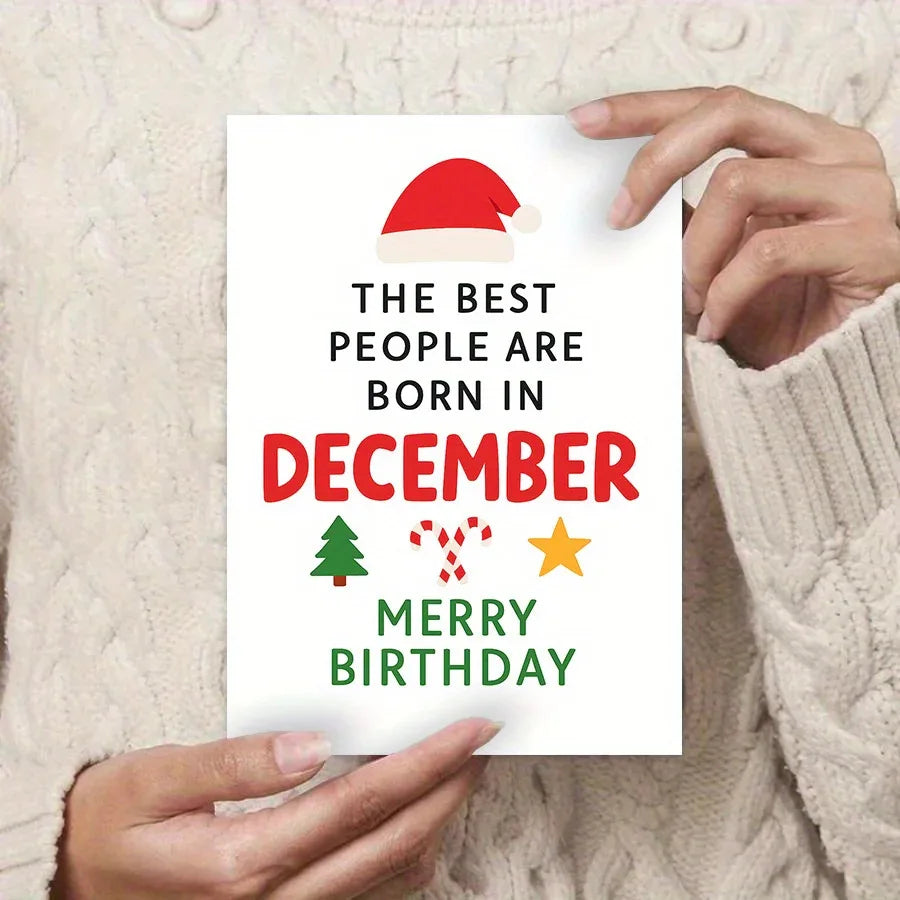 The Best People are Born in December - Merry Birthday Christmas Card - Tipsy Turtle Collective
