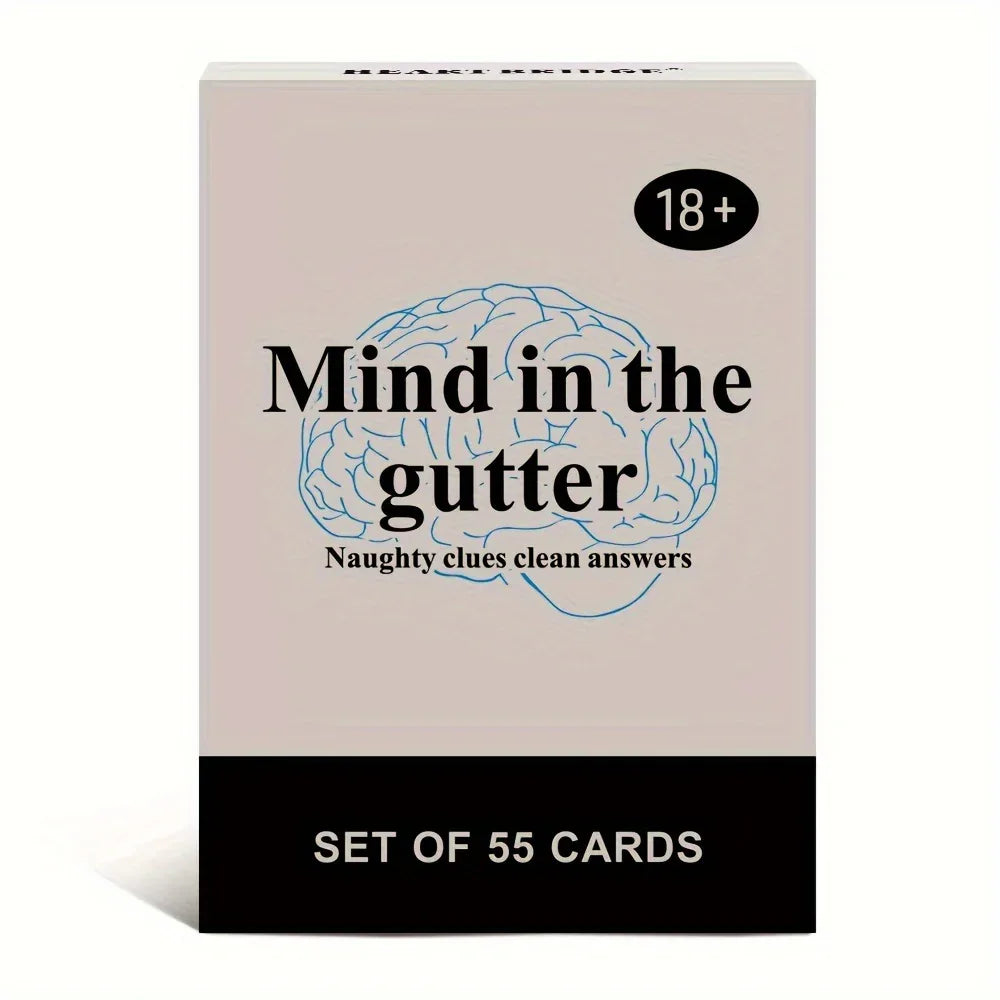 Mind in The Gutter Card Game 18+ (Naughty Clues & Clean Answers) - Tipsy Turtle Collective