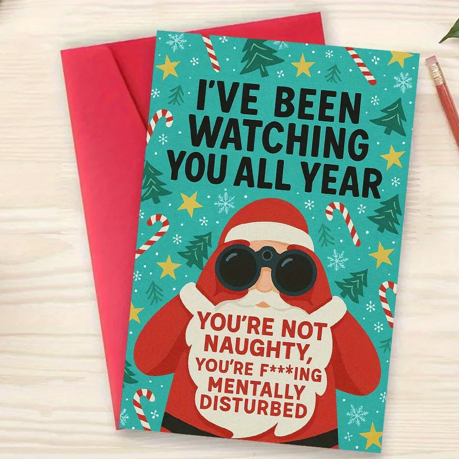 'I've Been Watching You All Year' Christmas Card - Tipsy Turtle Collective