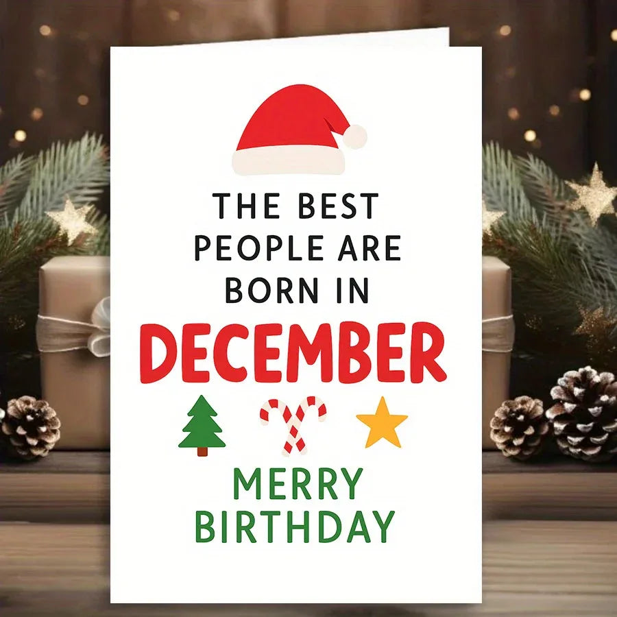 The Best People are Born in December - Merry Birthday Christmas Card - Tipsy Turtle Collective