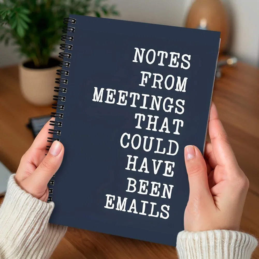 'Notes From Meetings That Could Have Been Emails' Spiral Notebook - Tipsy Turtle Collective